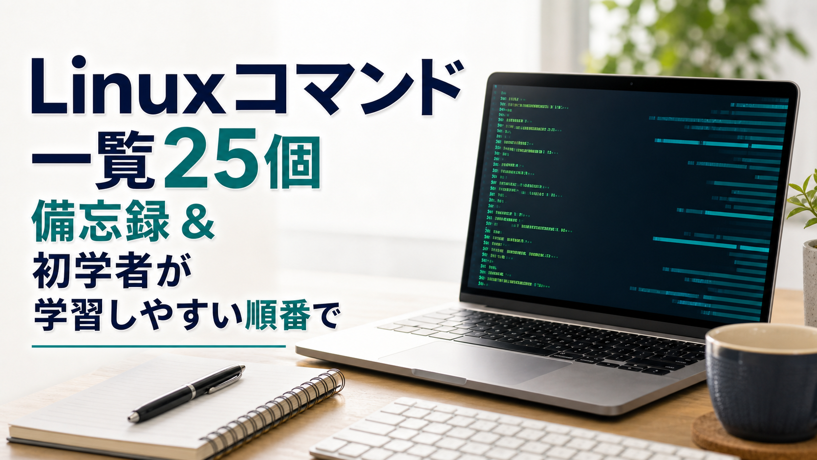 Linuxコマンド一覧25個💻備忘録＆初学者が学習しやすい順番でのアイキャッチ画像
