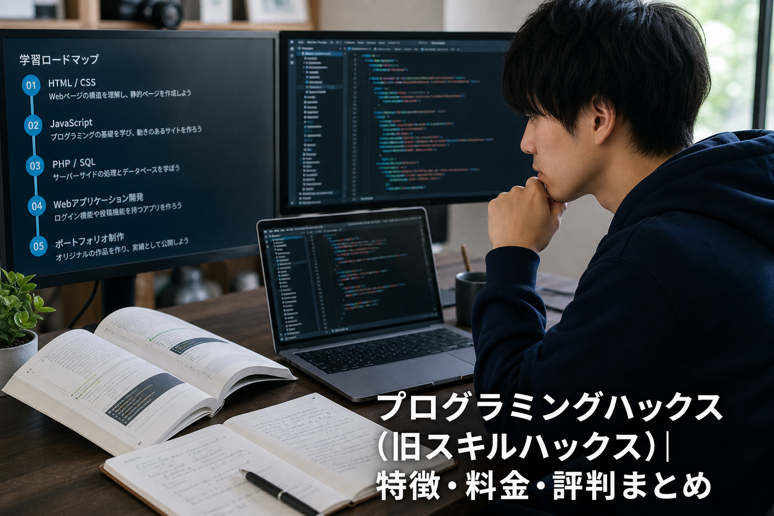 プログラミングハックス（旧スキルハックス）｜特徴・料金・評判まとめのアイキャッチ画像
